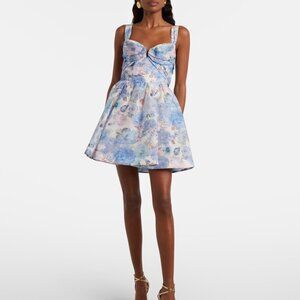 Zimmermann Rebellion floral draped linen and silk minidress